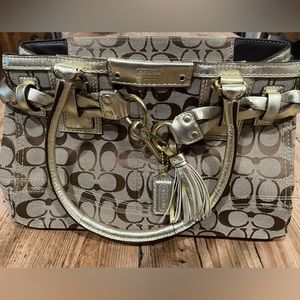 Coach Rare Metallic khaki/gold handbag